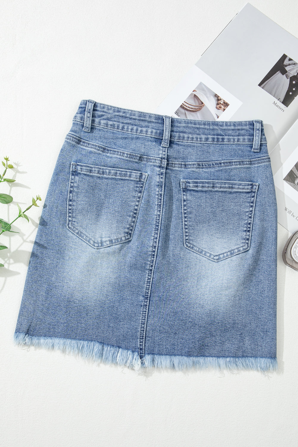 Beau Blue Shimmer Heart Denim Minirock