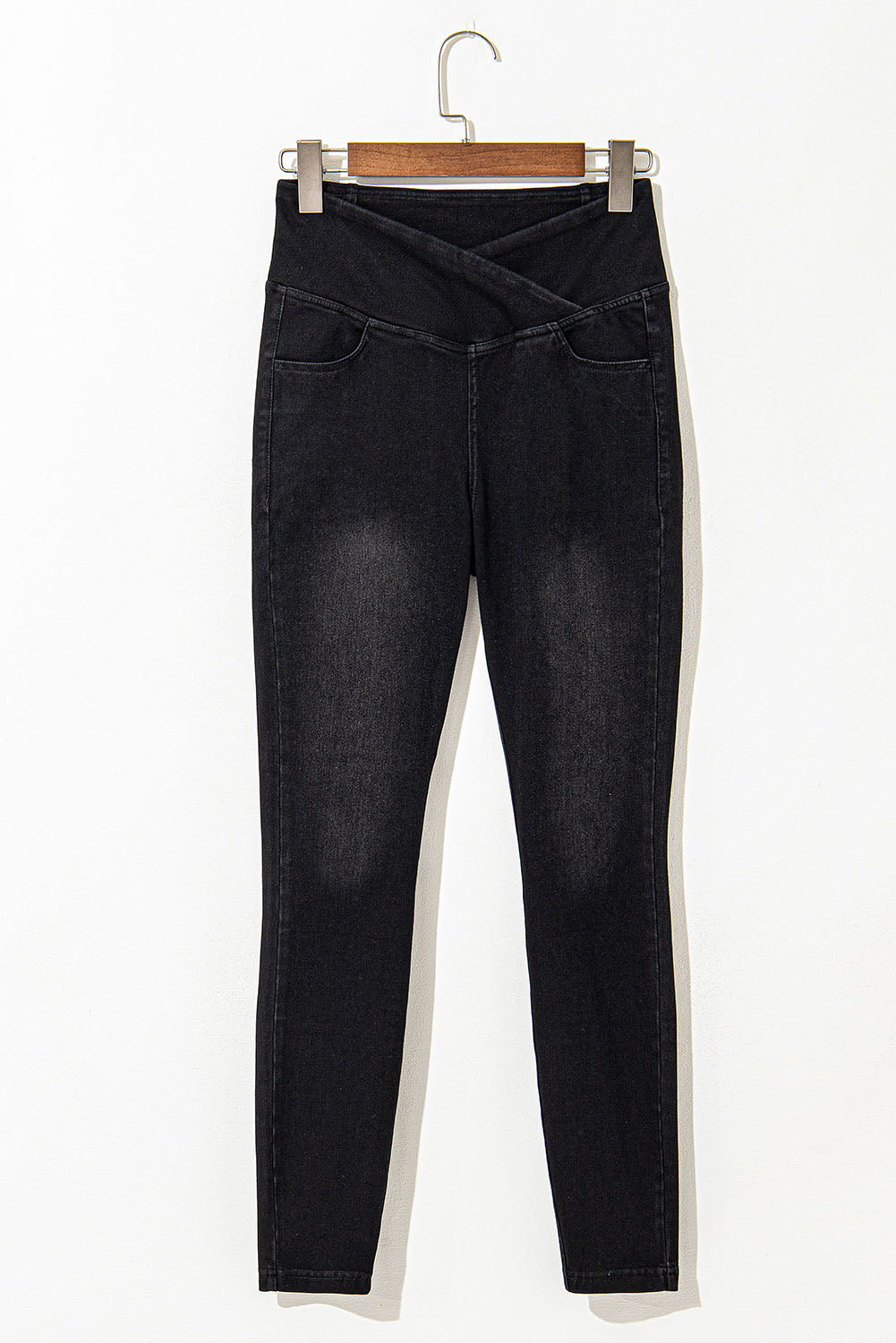 Schwarze Jeggings mit dehnbarer Taille und schmaler Passform