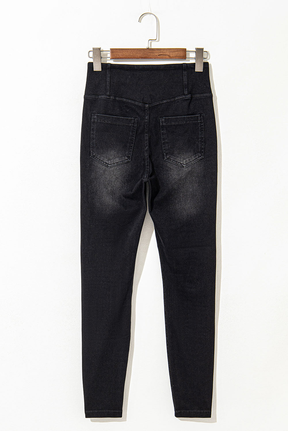 Schwarze Jeggings mit dehnbarer Taille und schmaler Passform