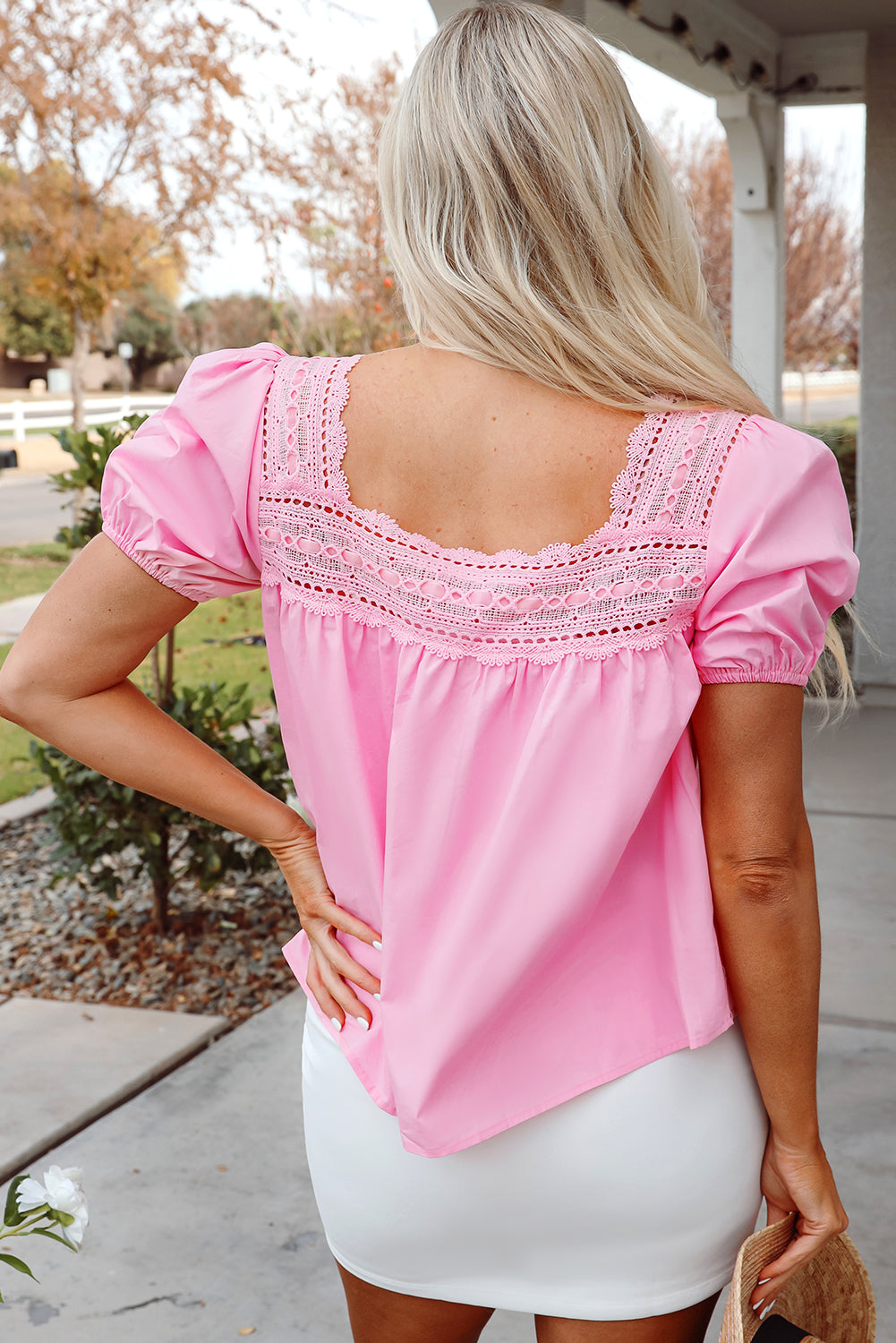 Hellrosa Bluse mit Ärmeln