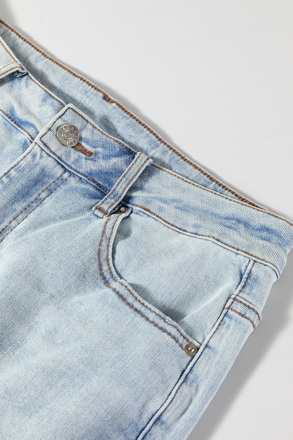 Blaue High Waist Wide Jeans