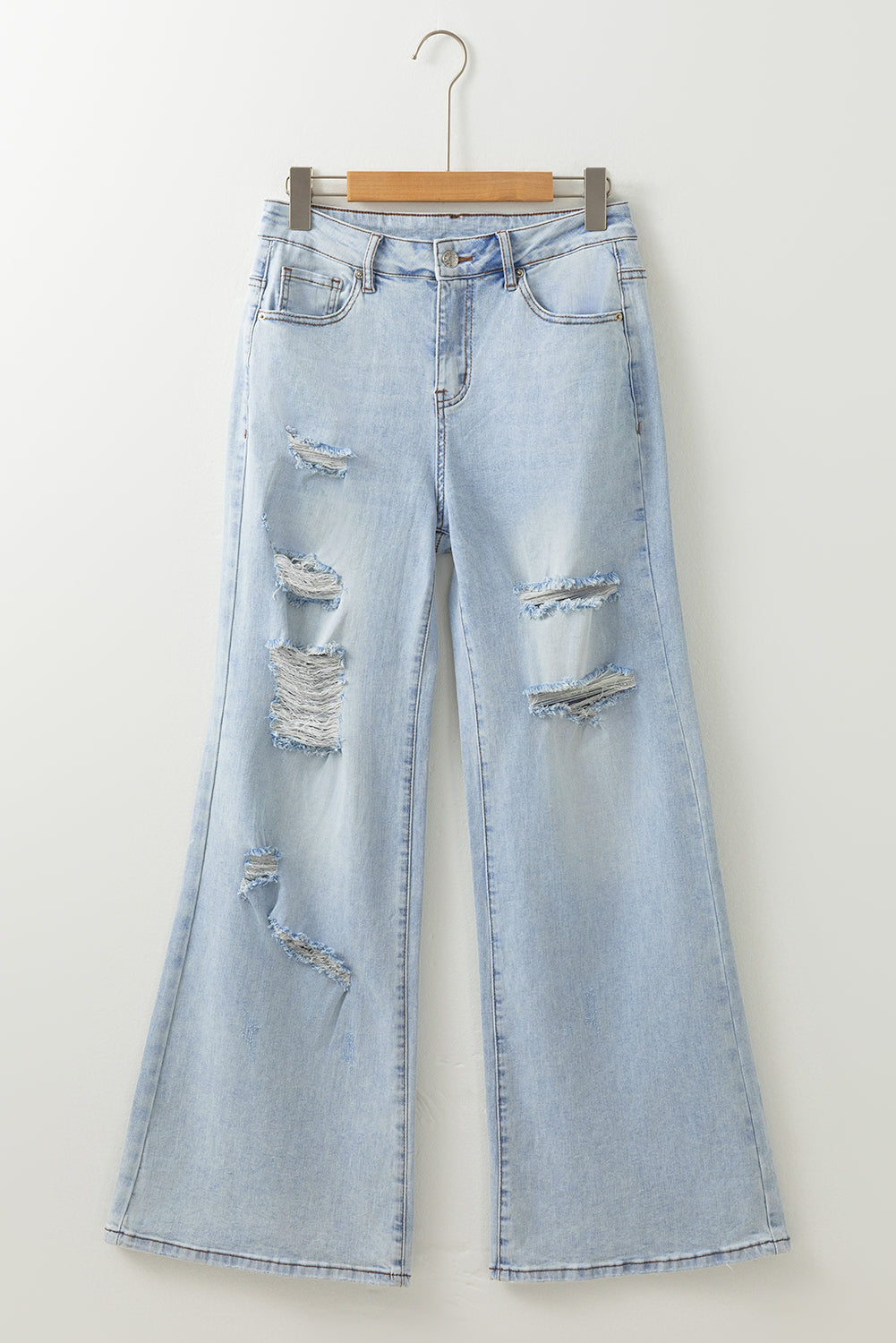 Blaue High Waist Wide Jeans