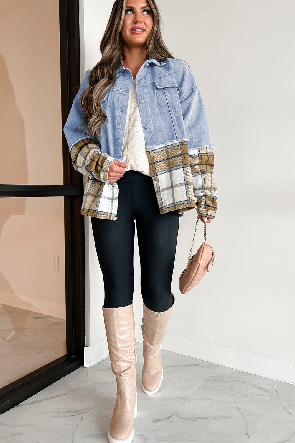 Khaki Oversized Denim Jacket