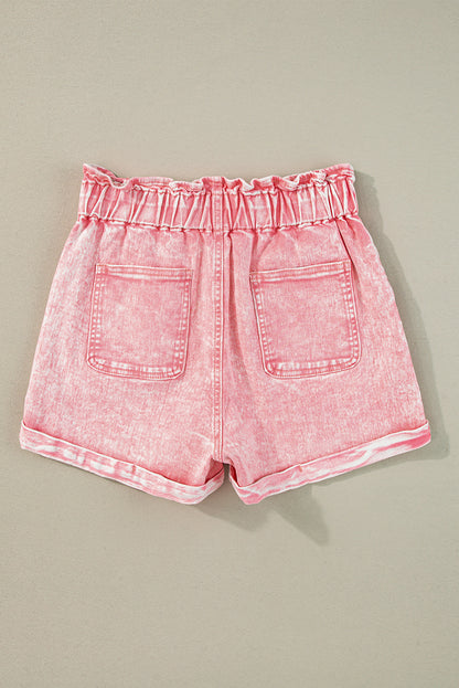 Vintage-Jeansshorts mit hoher Taille
