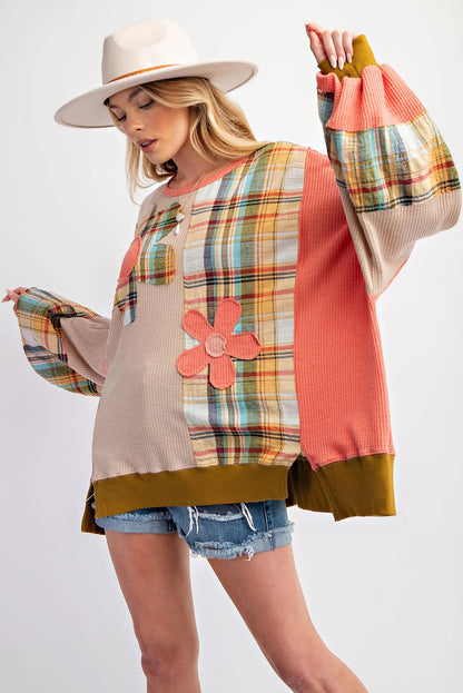 Mehrfarbiges Waffel-Sweatshirt