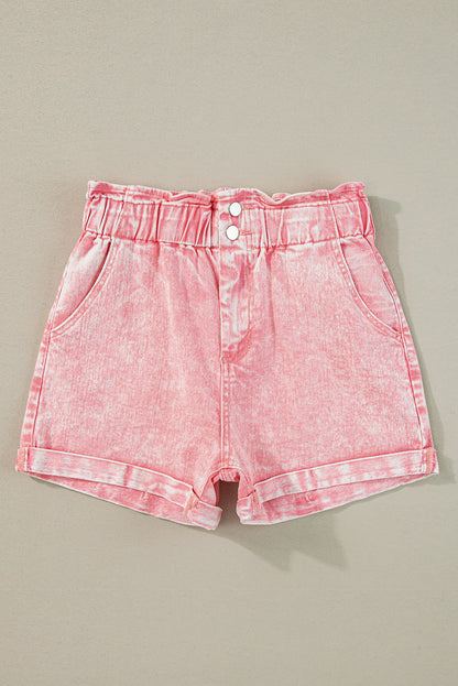 Vintage-Jeansshorts mit hoher Taille