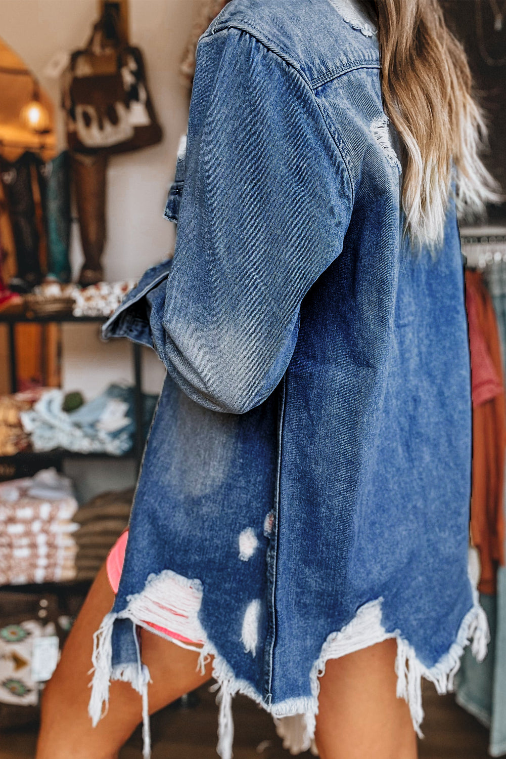 Himmelblaue Jeansjacke