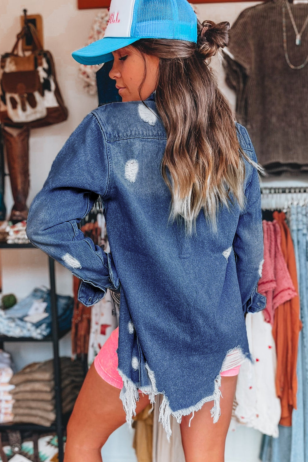 Himmelblaue Jeansjacke