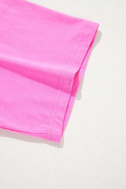 Rosa T-Shirt mit MAMA-Buchstabendruck und Grafik in Übergröße