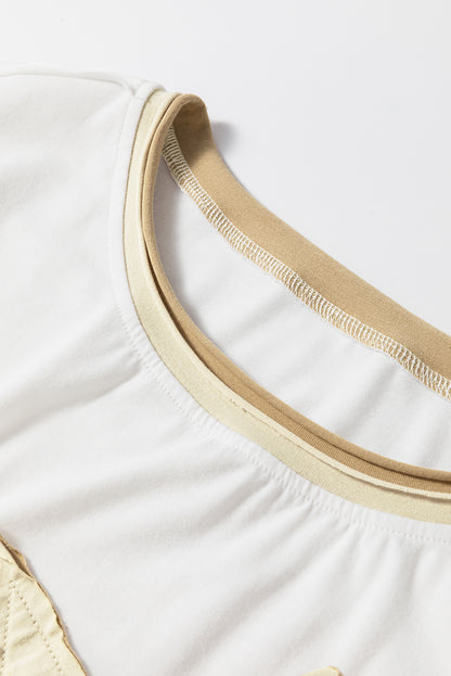 Weißes Oversize-T-Shirt mit Sternschnuppen-Patch