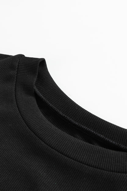 Zimtfarbene Lederbluse mit Rüschenärmeln