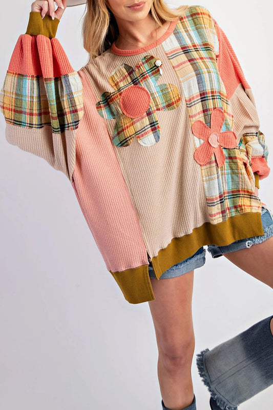 Mehrfarbiges Waffel-Sweatshirt