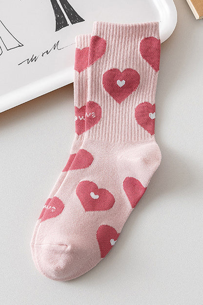 Hellrosa weiche Socken mit Herzmotiv