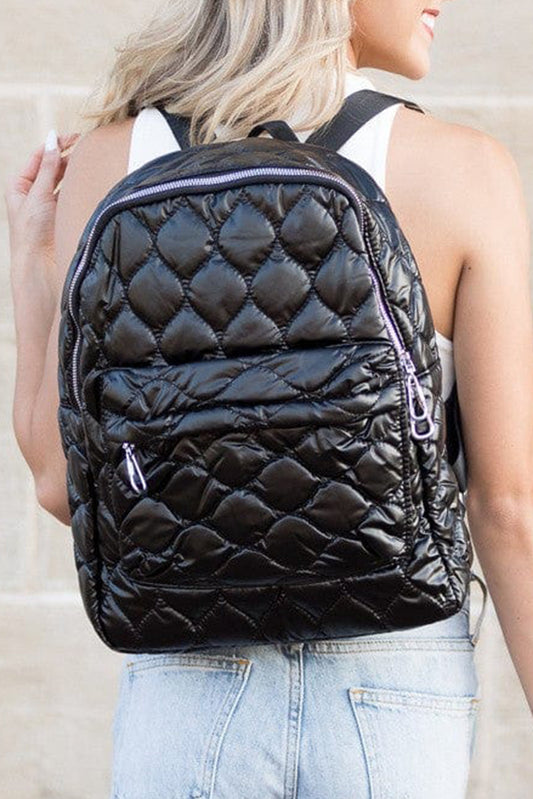 Schwarzer gesteppter Rucksack