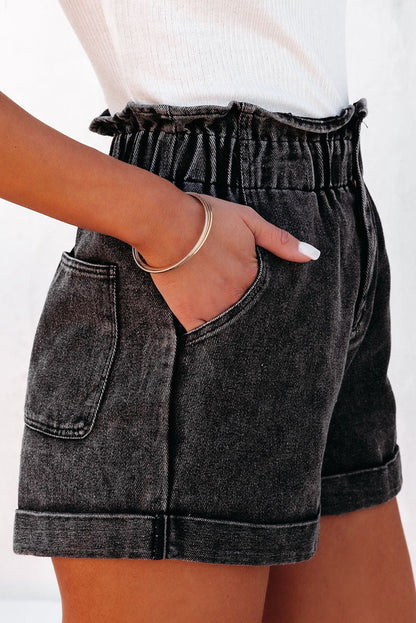 Vintage-Jeansshorts mit hoher Taille