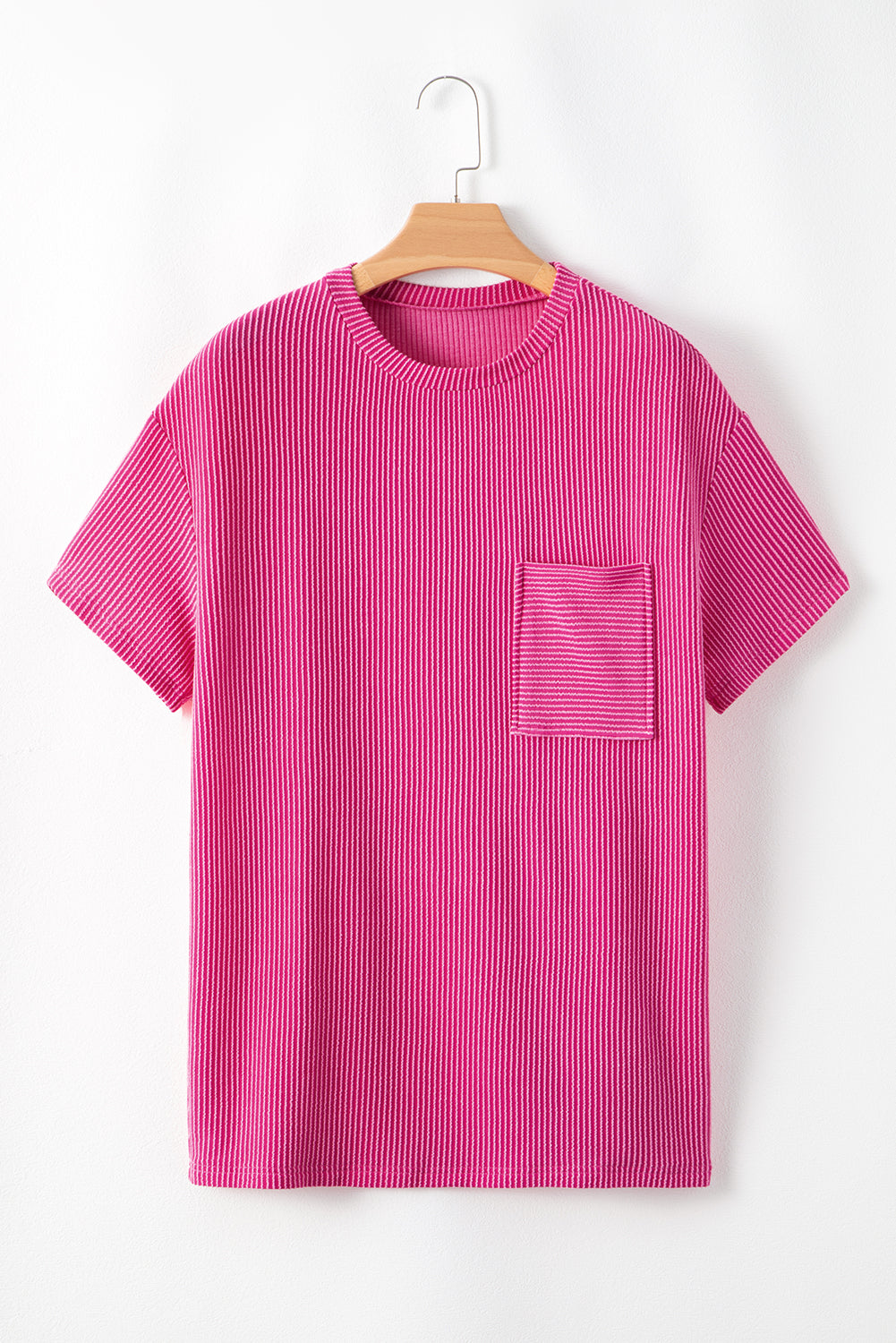 Locker geschnittenes T-Shirt mit Kordelstrick und Taschen
