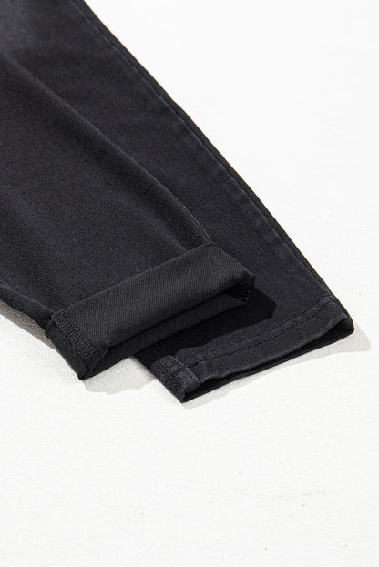 Schwarze Jeggings mit dehnbarer Taille und schmaler Passform