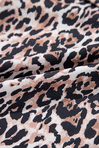 Braunes T-Shirt-Kleid mit Leopardenmuster