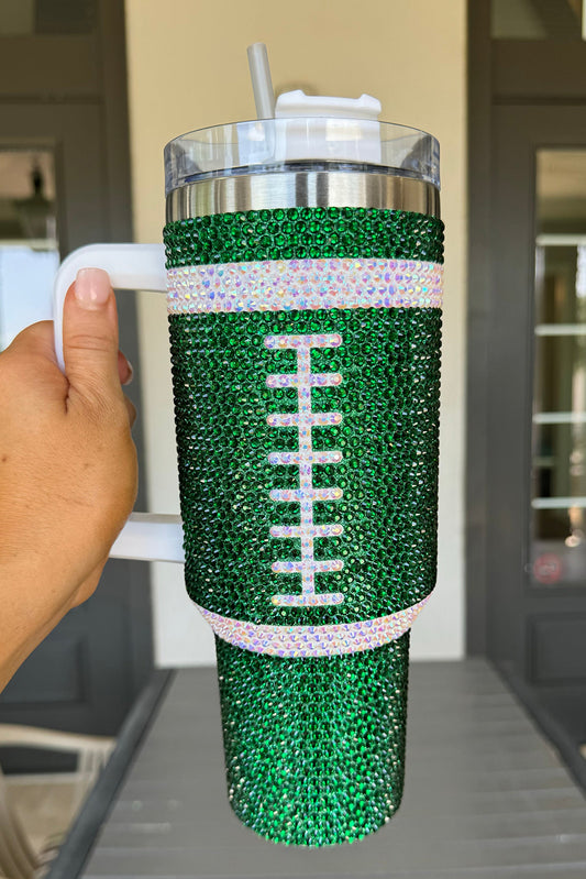 Rugby-Fußball-Becher mit Strasssteinen, 40 oz