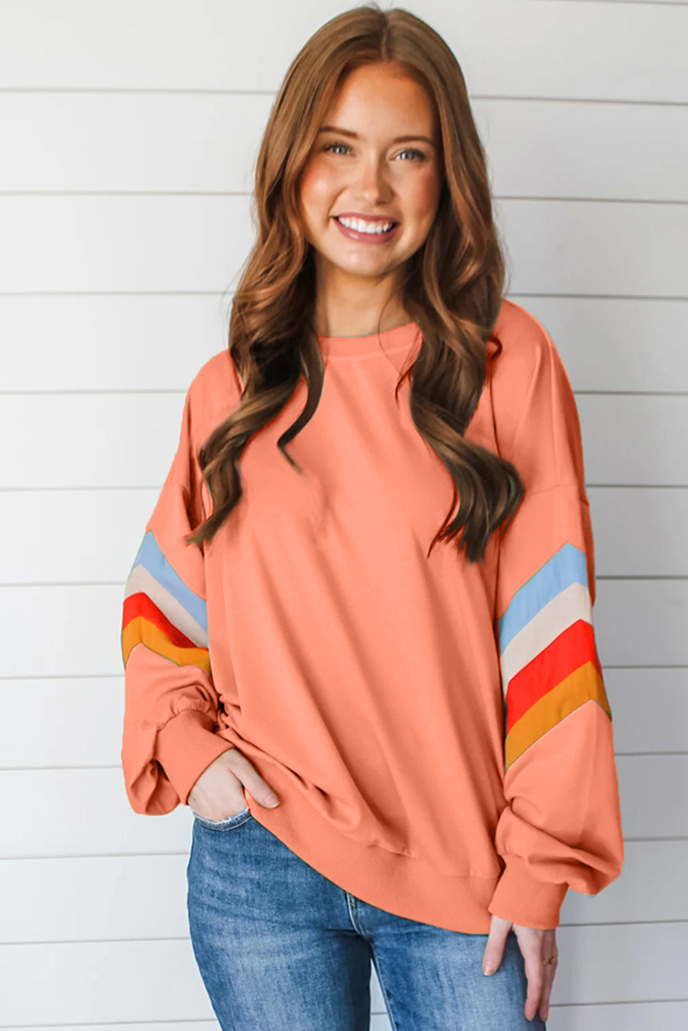 Sweatshirt mit Regenbogenstreifen
