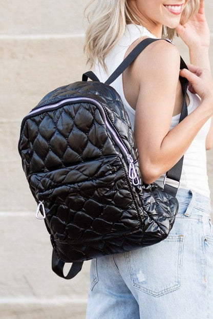 Schwarzer gesteppter Rucksack