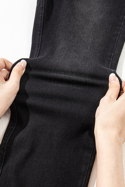 Schwarze Jeggings mit dehnbarer Taille und schmaler Passform