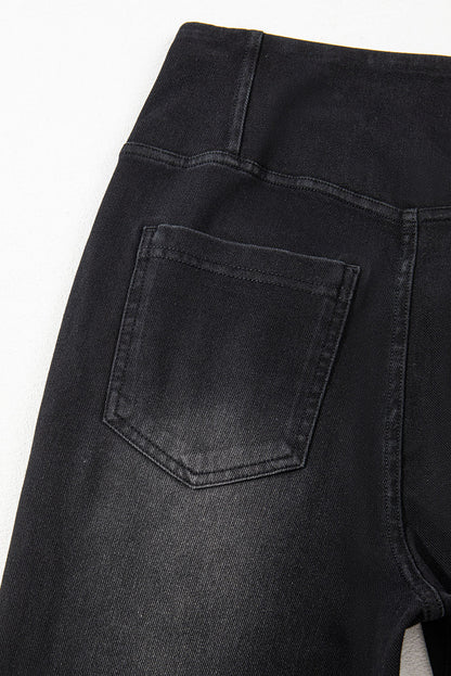 Schwarze Jeggings mit dehnbarer Taille und schmaler Passform